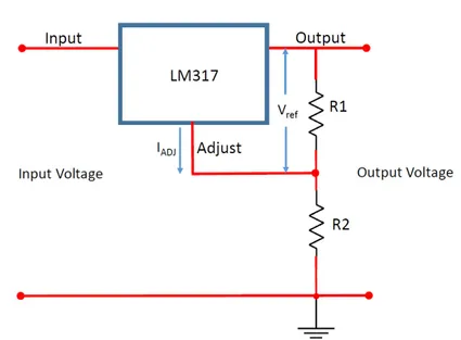 Mạch nguồn điều chỉnh điện áp cơ bản dùng IC LM317